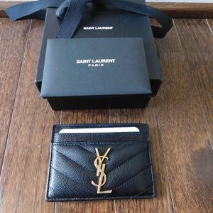 Authentic Saint Laurent Matelassé Card Case